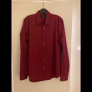 Theory Cotton Stretch Long Sleeve Button Up Shirt